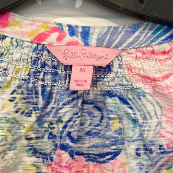 Lilly Pulitzer Women's Pink and Blue Swim Cover-Up - Picture 2 of 5